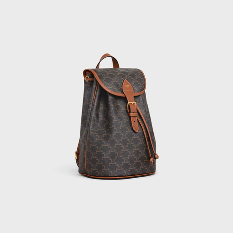 MEDIUM BACKPACK FOLCO IN TRIOMPHE CANVAS AND CALFSKIN TAN - Image 2